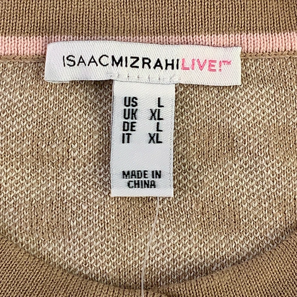 Cárdigan Isaac Mizrahi Live Para Mujer Grande Tostado Guinga Jacquard Botón Delantero Nuevo Con Etiquetas Foto 2 de 4