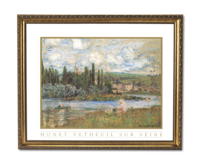 Monet Landscape Print Claude Monet Vetheuil Sur Seine Gold Framed