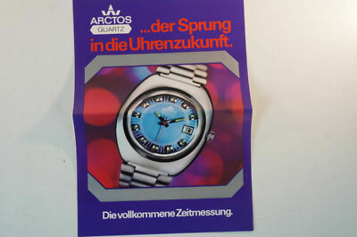 Arctos Quartz Armbanduhren 1960 70er Jahre deutsch Prospekt Chronographen B4986