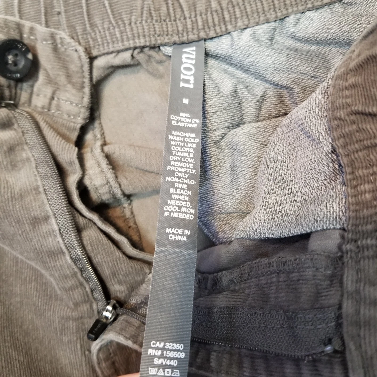 vuori optimist corduroy comfort performance casual pants