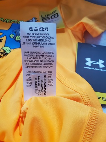 Under Armour Swim Youth Boy Size 6, Orange Swim Shirt UPF 50 Beach Graphic, NWT - Picture 7 of 10