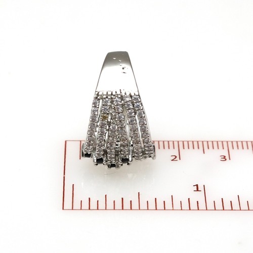 Umwerfend Cz Multiband Hochzeit Ring für Damen IN Silber Ton - 7 Reihen Design - Bild 54 von 70