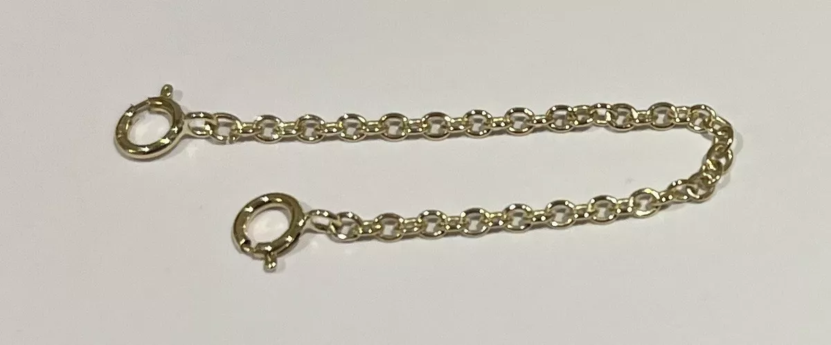 9ct HEAVY Gold Extender Safety Chain 2 x Bolt Rings MULTI LENGTHS FREE POST
