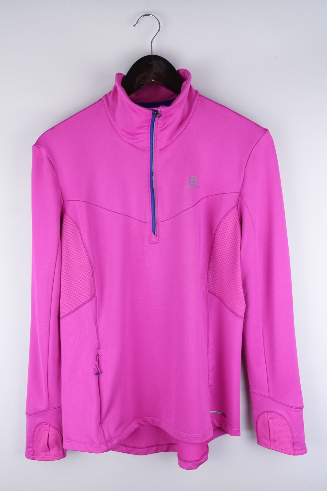Salomon T shirt Donna Maniche Lunghe Avanzate Pelle Calda Abbigliamento Attivo Rosa Taglia L