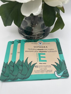 3 Pair Sephora Collection Hydrating Vitamin Eye Masks - Aloe Vera  Brand New