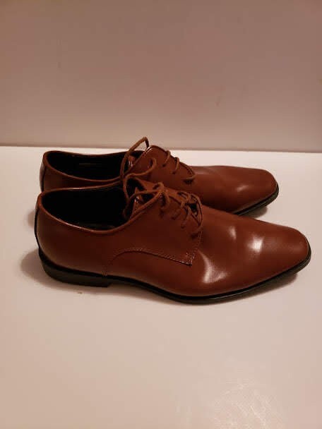 SAOLA SCARPE ABITO JOSEPH ABBOUD DA UOMO MARRONI IN PELLE CON LACCI MISURA 8 5M 9M 105M.