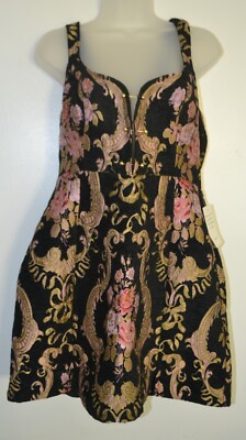 For Love & Lemons Tobi Black Multi Brocade Tapestry Mini Dress Large | eBay