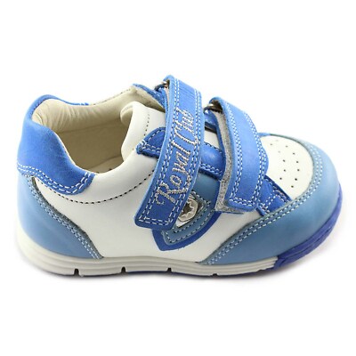 Minimen Boys Leather Orthopedic Shoes (760 Ayakkabi Beyaz-Mavi) Made in France