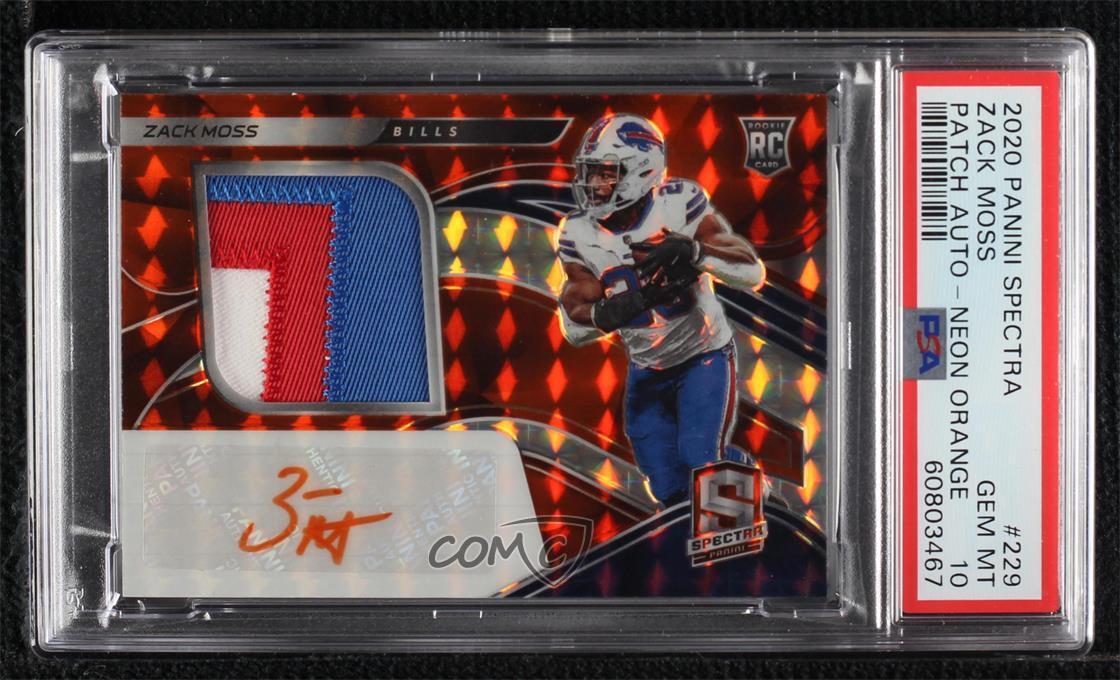 Zack Moss Panini Spectra #229 Patch Autograph-Neon Orange