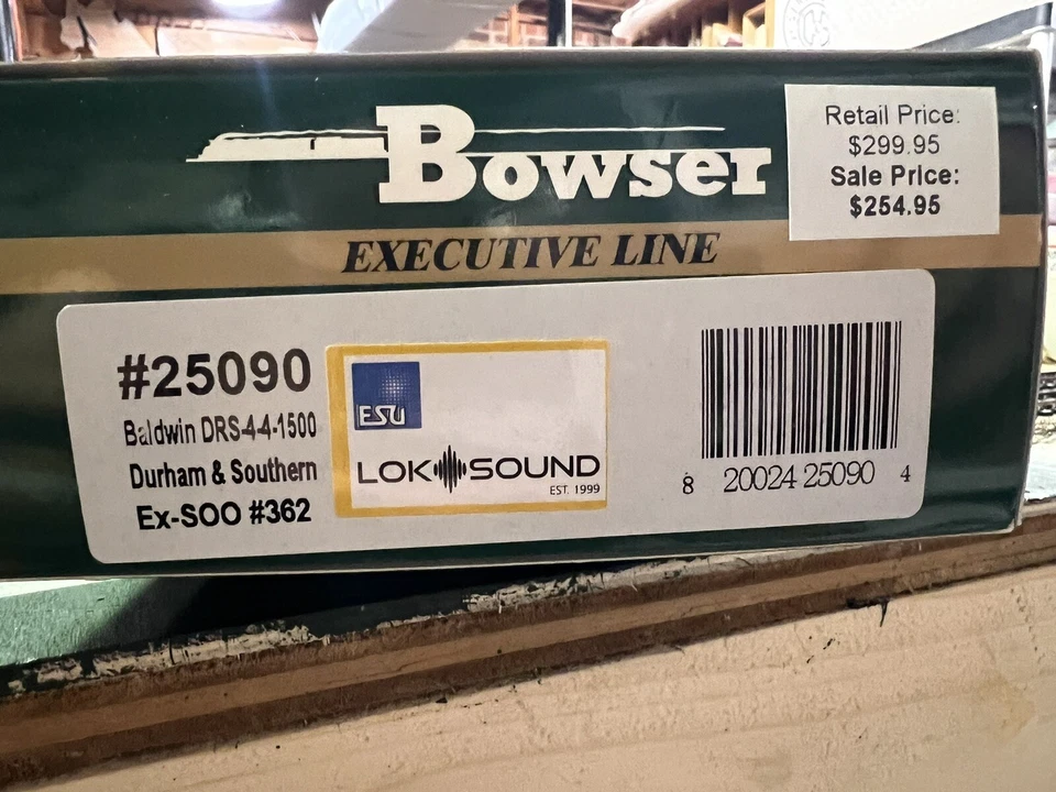 Bowser HO Baldwin DRS-4-4-1500 Durham & Southern D&S #362 DC 25090 LOK SOUND Fac - Image 4 of 4