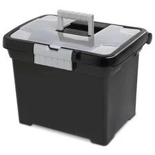 Sterilite Portable Lockable File Box Storage Organizer Sterilite Handle Plastic