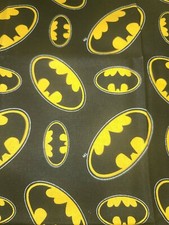 RARE DC comics BATMAN Logo Cotton Fabric sold by the FAT QUARTER 18"x21"