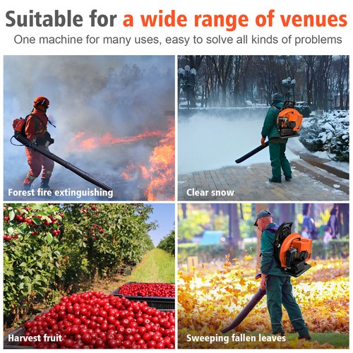 43CC/63CC Gas Backpack Leaf Blower 3HP 650CFM 2 Stroke Leaf Snow Blowers - Picture 42 of 42