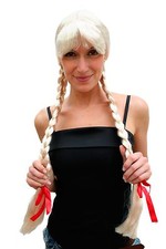 Wig Ladies Light Blond Long Braided Pigtails Alm Heidi Oktoberfest