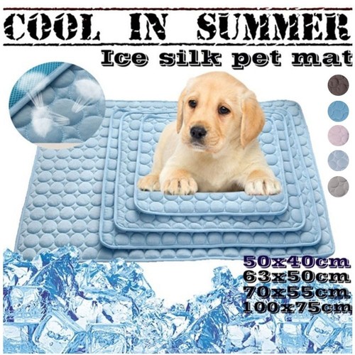 Water Absorption Pet Cooling Mat Ice Silk Puppy Blanket Summer