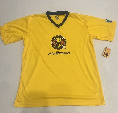 Official America Shirt Men Large Yellow Futbol Graphic Tee Short Sleeve New. - Afbeelding 1 van 10