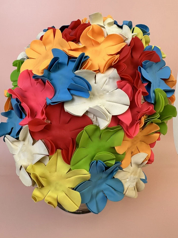 Vintage floral Swim bathing Cap rubber Retro beach Summer 60s glam Pool aqua Hat - Image 3 of 4