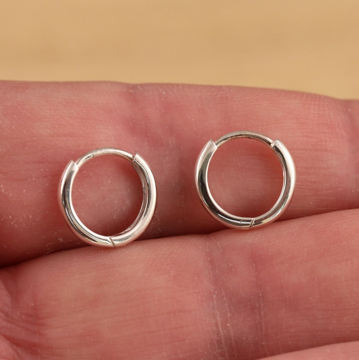 Solid 925 Sterling Silver Small Huggie Hoop Earrings Men's Ladies