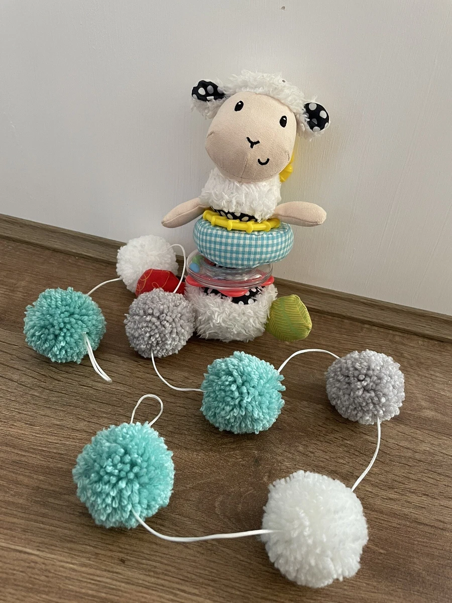 Pom Pom Garland Wool Teal Green Grey White Nursery Decor