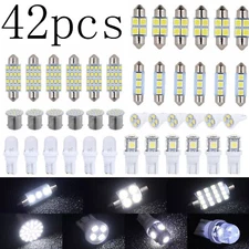 42pc Car Interior Combo LED Map Dome Door Trunk License Plate Light Bulbs White*