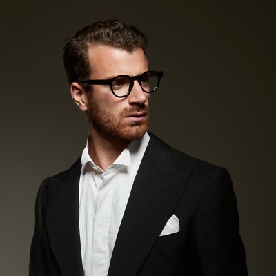 250  Thick Round Pantos Eyeglasses Frame Black Hally & Son 47Mm Moscot Style