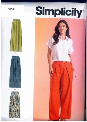 Simplicity Pattern 9753 Simplicity 9753 Pants Front Pleats Sewing Pattern Misses D5 4-12 P5 12 ...