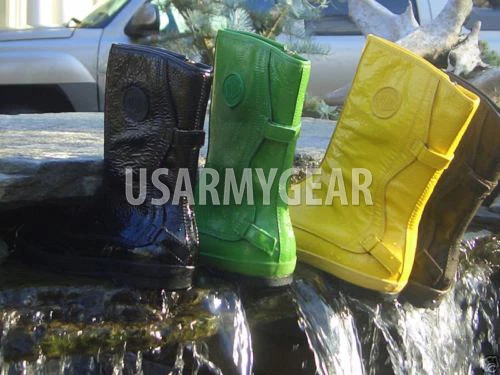 Botas de chuva vintage paládio Shibuya couro envernizado exclusivo designer de moda 2004 - Imagem 3 de 4