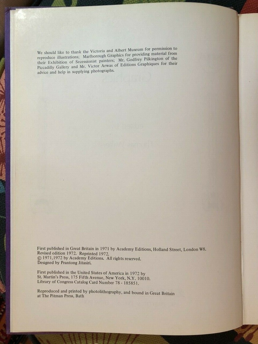 Art Nouveau Graphics, edited Walters, Academy Ed. London, St