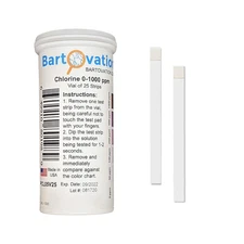 Free Chlorine/Bleach Test Strips, 0-1000 Ppm [Vial of 25 Strips]