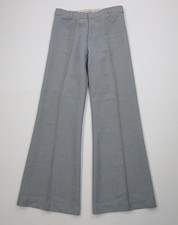 AS IS Vintage 70s Streetwear Womens 30x32 Knit Bell Bottoms Pants Steel Blue USA