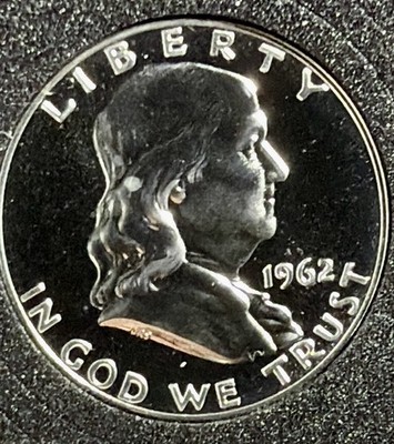 1962 Franklin Half Dollar Proof Uncirculated Silver 50C Coin Philadelphia