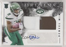 2020 Panini Origins Rookie Denzel Mims #123 Jumbo Patch Auto 01l2