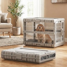 ZOMISIA Collapsible Dog Crate for Dogs - 28 L Heavy Duty Dog Kennel No Tools ...