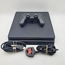 Sony PlayStation 4 Slim 500GB Console – Jet Black | PS4 Bundle Controller HDMI