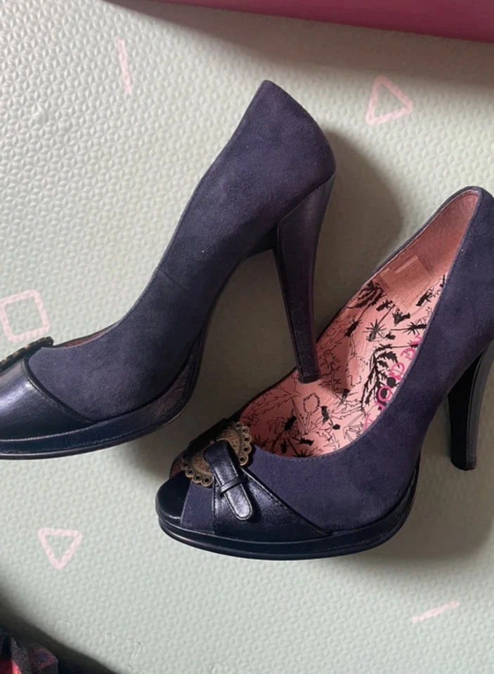 Gorgeous alternative style Red or Dead Navy Blue High Heels size 4 hardly worn. - Image 1 of 4