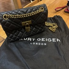 Kurt Geiger Mini Brixton Lock Leather Crossbody Bag Black New Without Tags