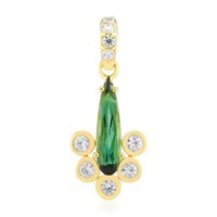 Cavill Indigolith Tropfen AnhäNger 925 Silber Vergoldet Zirkon Damen Echtschmuck