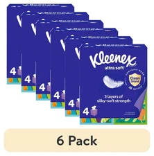 Kleenex Ultra Soft 24pk - 4 Cube Boxes (60 Tissues Each), 3-Ply