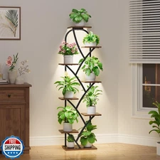 BEVAURORA Plant Stand Indoor With Grow Lights - Corner Plant Stan