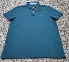New Tommy Hilfiger Shirt Mens Small Blue Short Sleeve Polo Pullover 100 Cotton