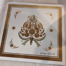 Georges Briard Enamel Paint On Metal Starburst Design MCM Vintage 8.5 X 4 Inches