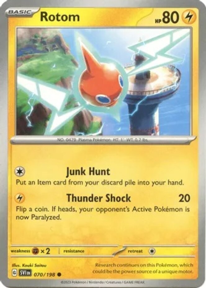 Rotom - 070/198 - Common - Reverse Holo (Near Mint) Scarlet & Violet - Base Set