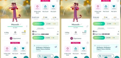 Meowth Gigantamax XL, XXL, XXS | registered | Tr-de Go 