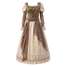 Women Renaissance Medieval Costume Ren Faire Lace Up Corset Ball Gown