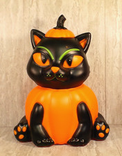 Hyde  Eek Halloween Black Cat Pumpkin Lantern 16"Light Up Blow Mold