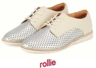 Rollie Shoes Derby Punch Silver Ecru Comfort Shoe Rollie Derby Punch Silver Ecru