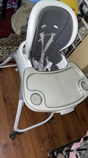 Kids2 16690 High Chair w/ Removable Tray Safety Harness, Gray/White