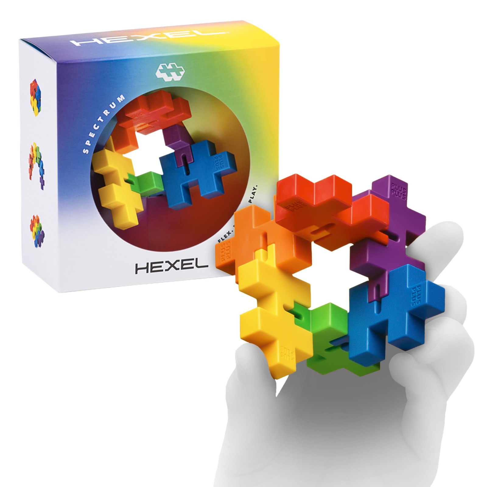 Plus Plus HEXEL Fidget Toy - Эластичные игрушки-непоседы из 6 частей для детей идеально подходящие для сенсорного восприятия 4290₽