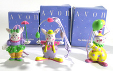 3 PASQUA CONIGLIETTO CLOWN Avon Ornamenti Giocoliere Palloncino Bouquet Ombrellone
