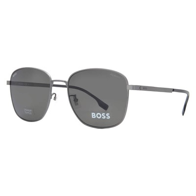 Hugo Boss Dark Grey Square Men's Sunglasses BOSS 1412/F/S 0R80 57 BOSS 1412/F/S